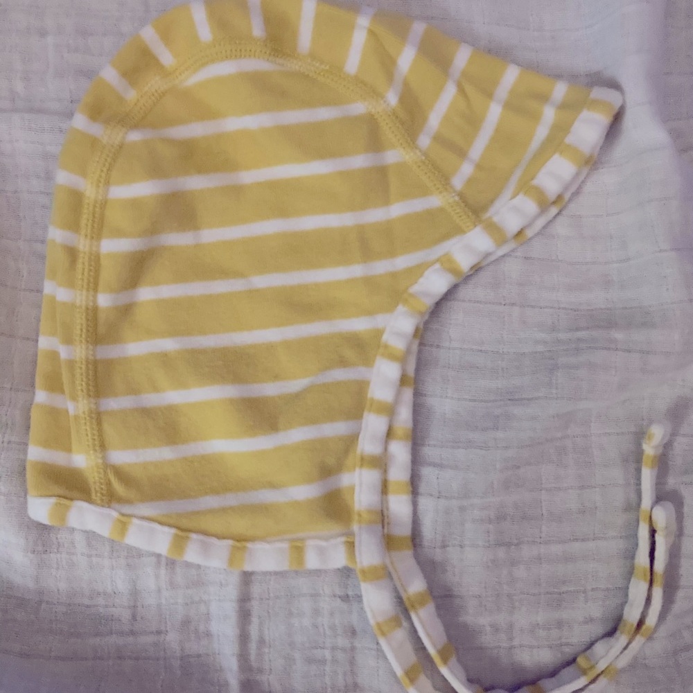 Hannah Anderson striped cotton bonnet size M